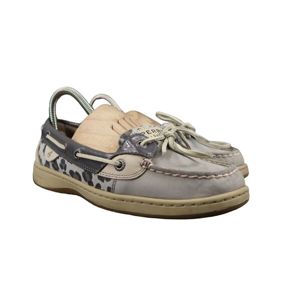 Sperry Shoes Womens 6.5 Moc Loafer Slip On Boat Top Sider Leather Leopard Casual - Picture 1 of 13